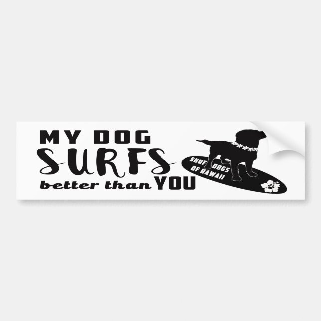Surf Dogs Hawaii Bumper Sticker (Front)