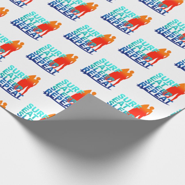 Surf eat sleep repeat gift wrap for surfers (Corner)