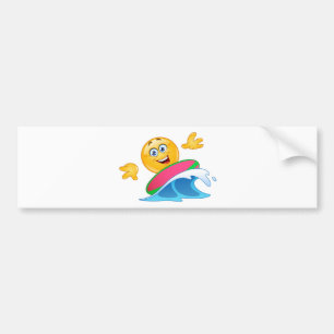 surf emoji bumper sticker