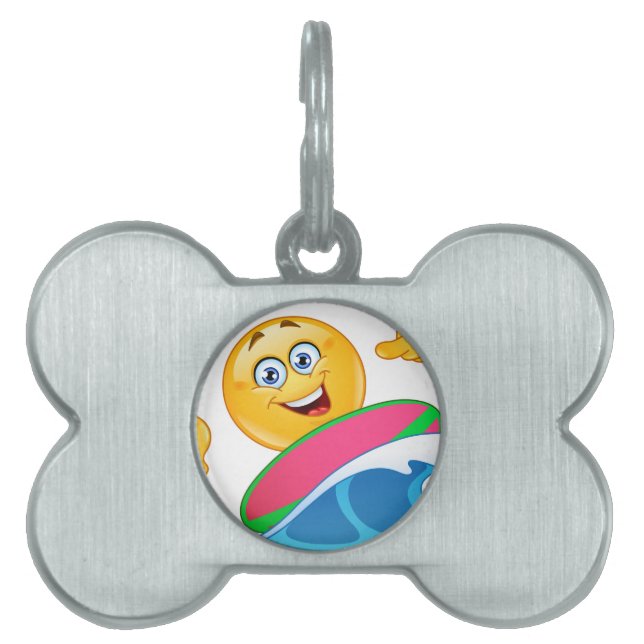 surf emoji pet tag (Front)