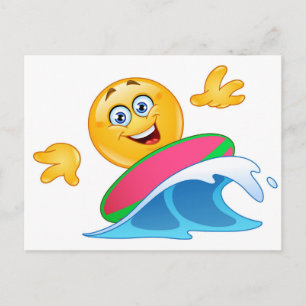 surf emoji postcard