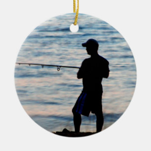 Surf Fishing At Dusk 6 Ornament