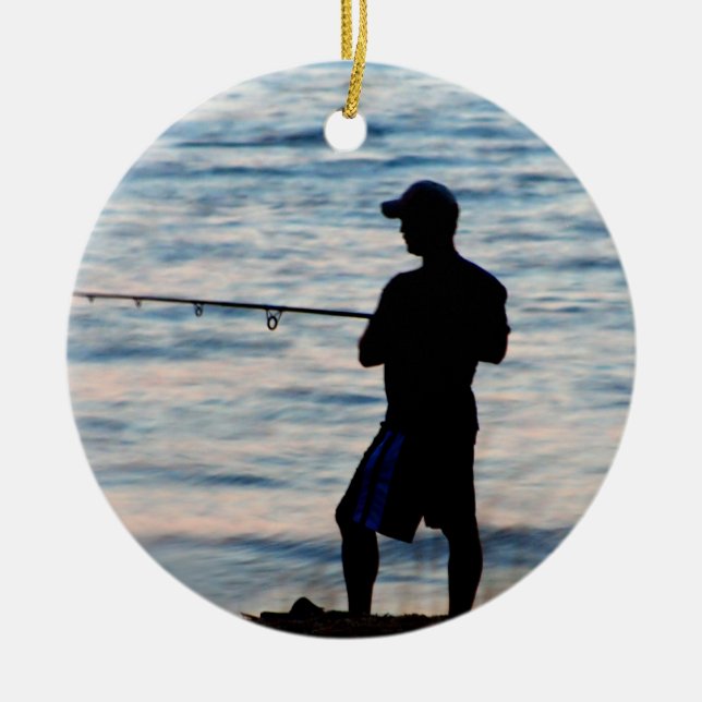 Surf Fishing At Dusk 6 Ornament (Front)