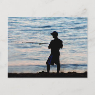 Surf Fishing At Dusk 6 Postcard