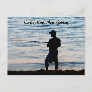 Surf Fishing In Cape May At Dusk 6 Postcard