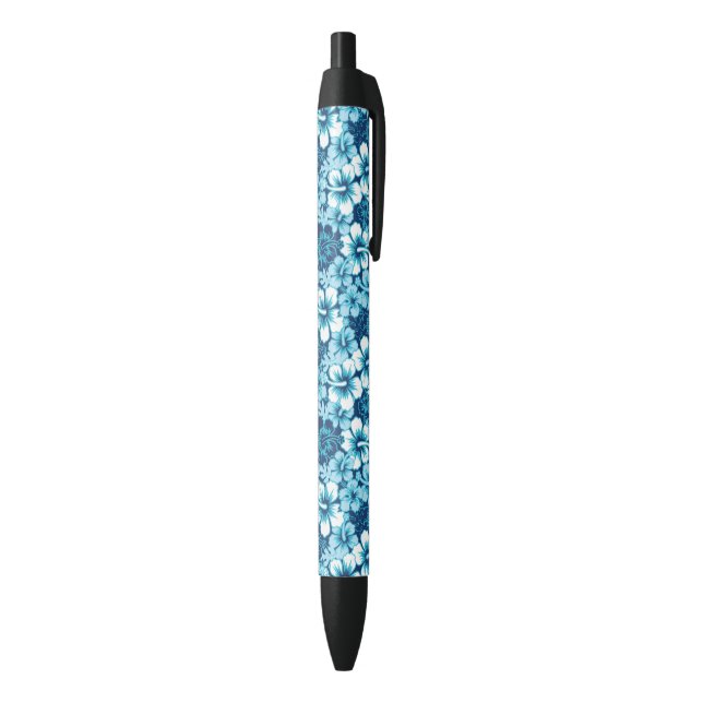Surf Floral Hibiscus Pattern Black Ink Pen (Bottom (Vertical))