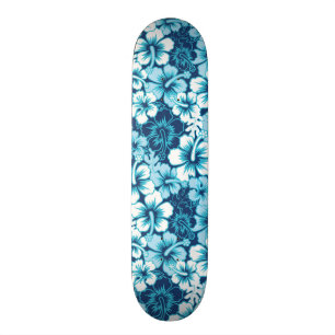 Surf Floral Hibiscus Pattern Skateboard