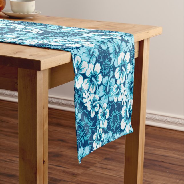 Surf floral hibiscus short table runner (In Situ)