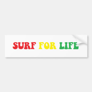 Surf for Life rasta sticker