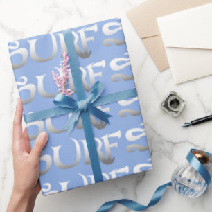 Surf glossy wrapping paper