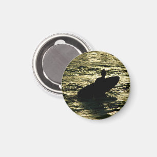 Surf Golden Hour - Round Magnet