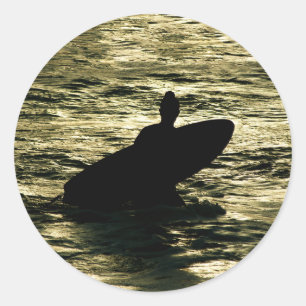 Surf Golden Hour - Round Sticker