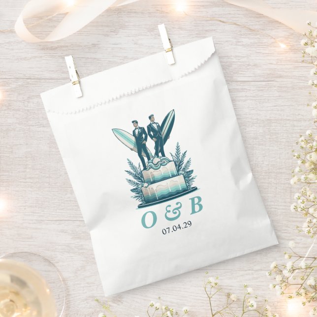 Surf Grooms Wedding Favour Bags (Clipped)