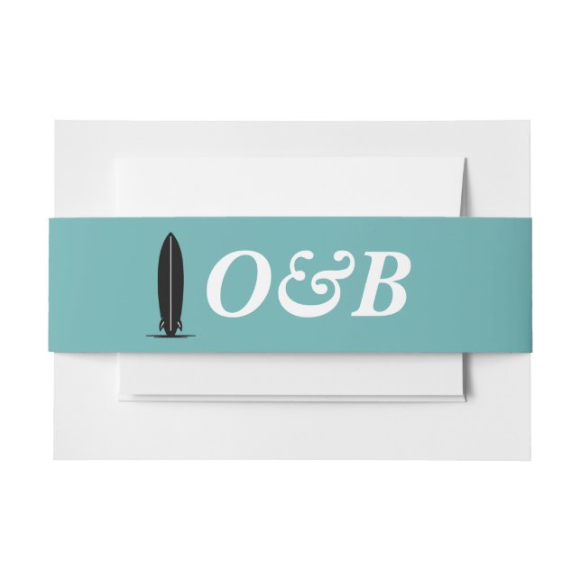 Surf Grooms Wedding Invitation Belly Band (Front Example)