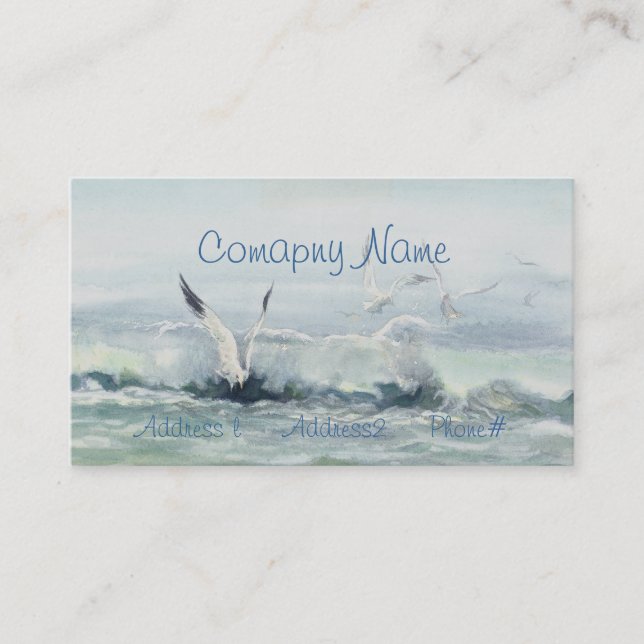 SURF GULLS & SEA by SHARON SHARPE Business Card (Front)