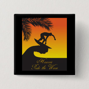 Surf:Hawaii 15 Cm Square Badge