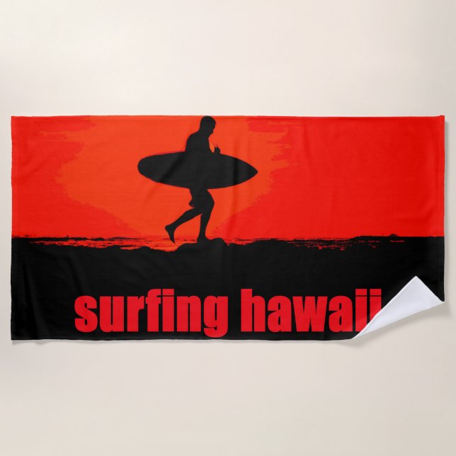 surf hawaii  beach towel (Front)