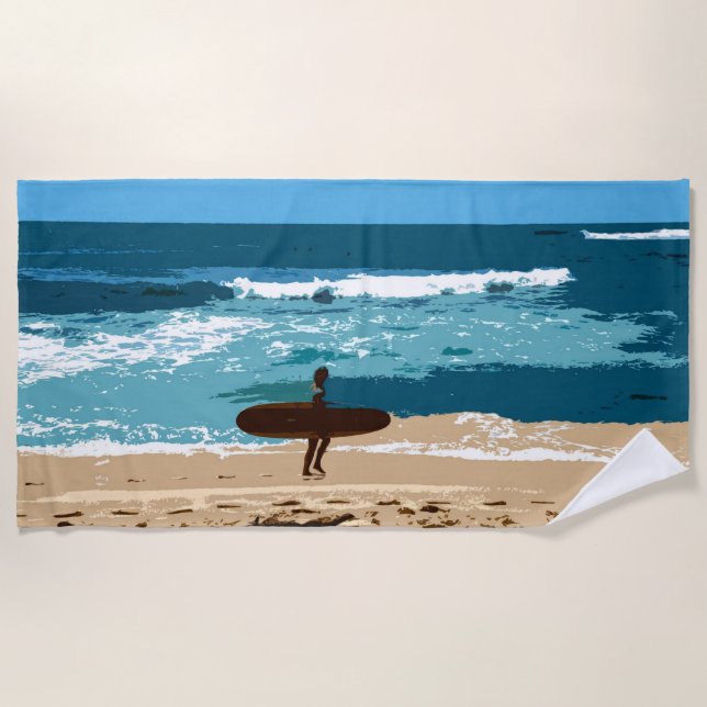 surf hawaii  beach towel (Front)