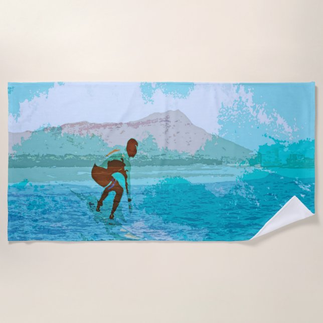 surf hawaii  beach towel (Front)