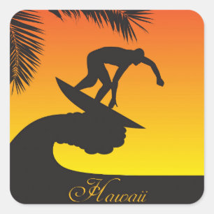 Surf:Hawaii Square Sticker