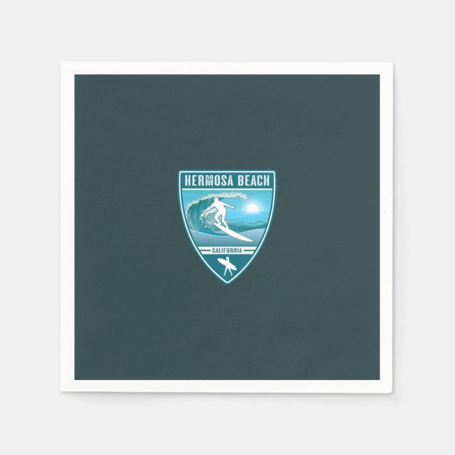 Surf Hermosa Beach California Napkin (Front)