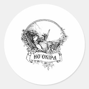 Surf Hookipa Maui Hawaii Vintage Retro Surfing  Classic Round Sticker