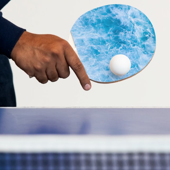 Surf-Inspired Ocean Waves Seascape Ping Pong Paddle (Insitu)