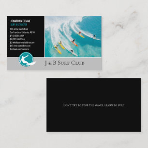 Surf Instructor   Surfboard Active Recreation Busi Business Card