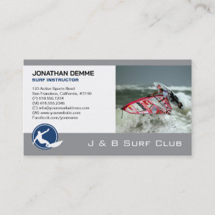 Surf Instructor Surfboard Active Recreation Business Card