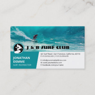 Surf Instructor Surfboard Active Recreation Business Card