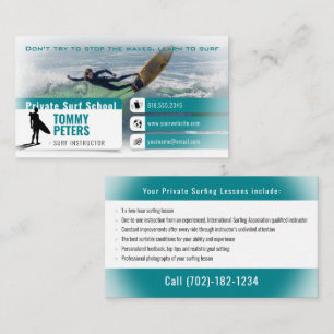 Surf Instructor Surfboard Active Sports Business Card
