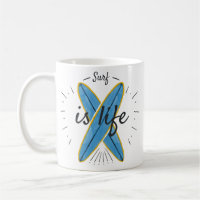 Surf is Life Crossed Surfboards Ocean Waves Beach