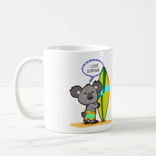 Surf Koala Bear Mug (Left)