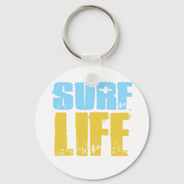 Surf Life Beach Surfer Style Key Ring (Front)