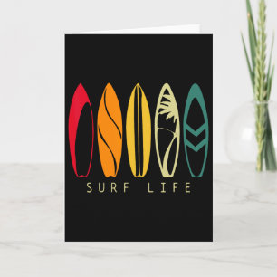 Surf Life Vintage Surfing Retro Surfboard Surfer Card