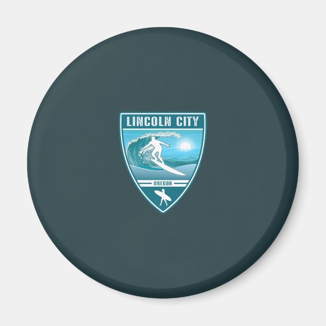 Surf Lincoln City Oregon Magnet (Front)