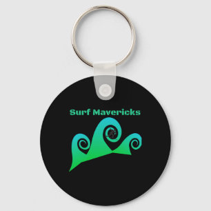 Surf Maverick's Surfing California Beaches Key Ring