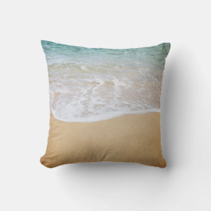 Surf Meets Sand Tropical Island Throw Pillow
