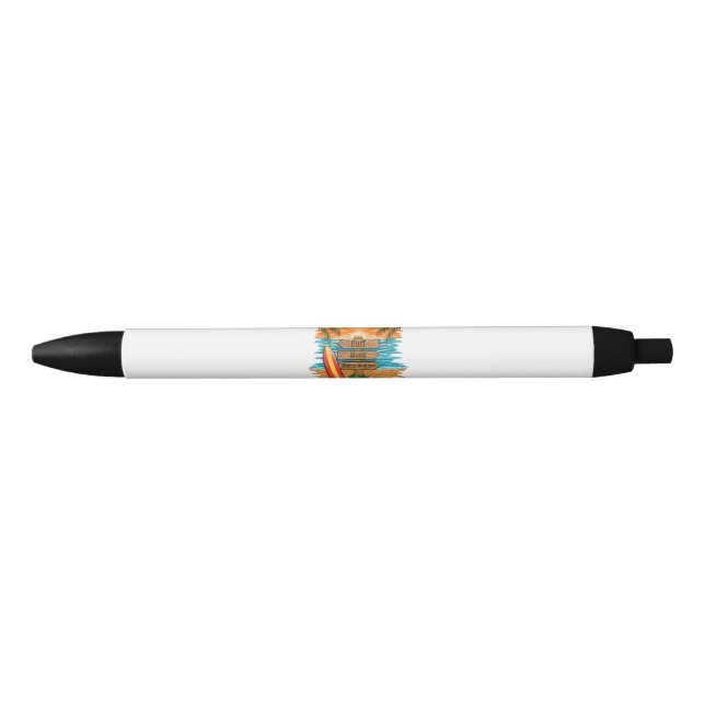surf music happy summer black ink pen (Front)