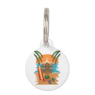 surf music happy summer pet tag