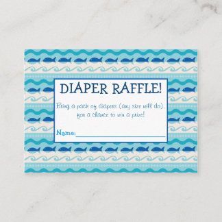 Surf 'N Fishies Diaper Raffle Tickets Enclosure Card