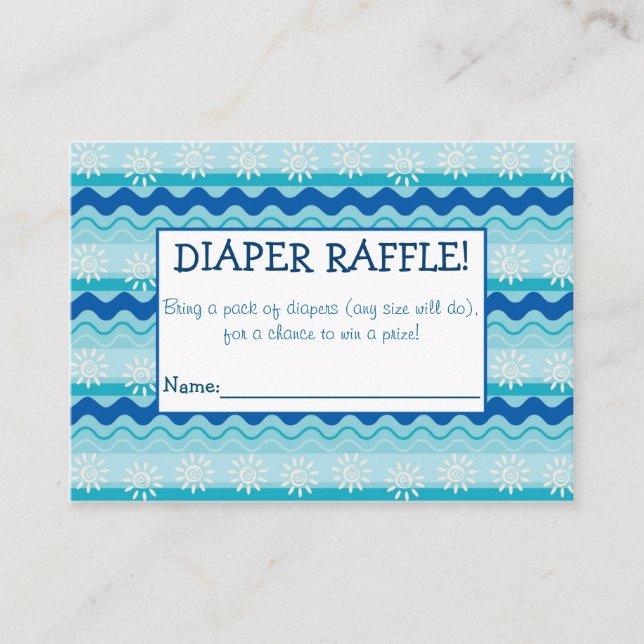 Surf 'N Sun Diaper Raffle Tickets Enclosure Card (Front)