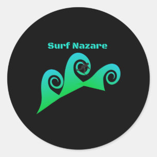 Surf Nazare Surfing Portugal Beaches  Classic Round Sticker