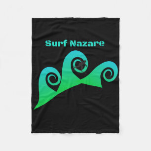 Surf Nazare Surfing Portugal Beaches Fleece Blanket