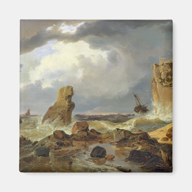 Surf on a Rocky Coast, 1835 Magnet (Front)