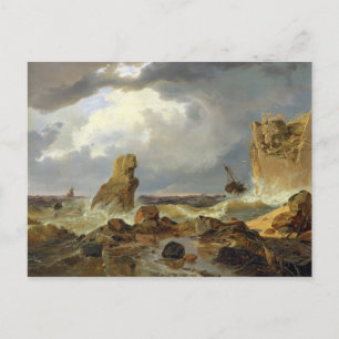 Surf on a Rocky Coast, 1835 Postcard