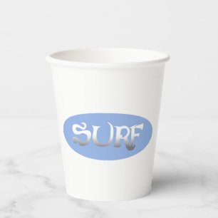 Surf oval blue paper cups