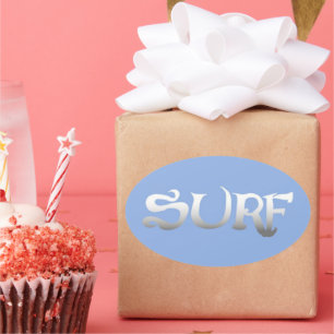 Surf oval large stickers