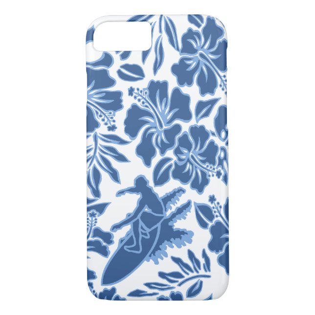 Surf Pareau Hawaiian Hibiscus Surfing Case-Mate iPhone Case (Back)