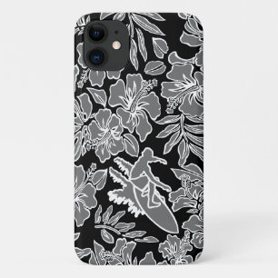 Surf Pareau Hawaiian Hibiscus Surfing Gray Case-Mate iPhone Case